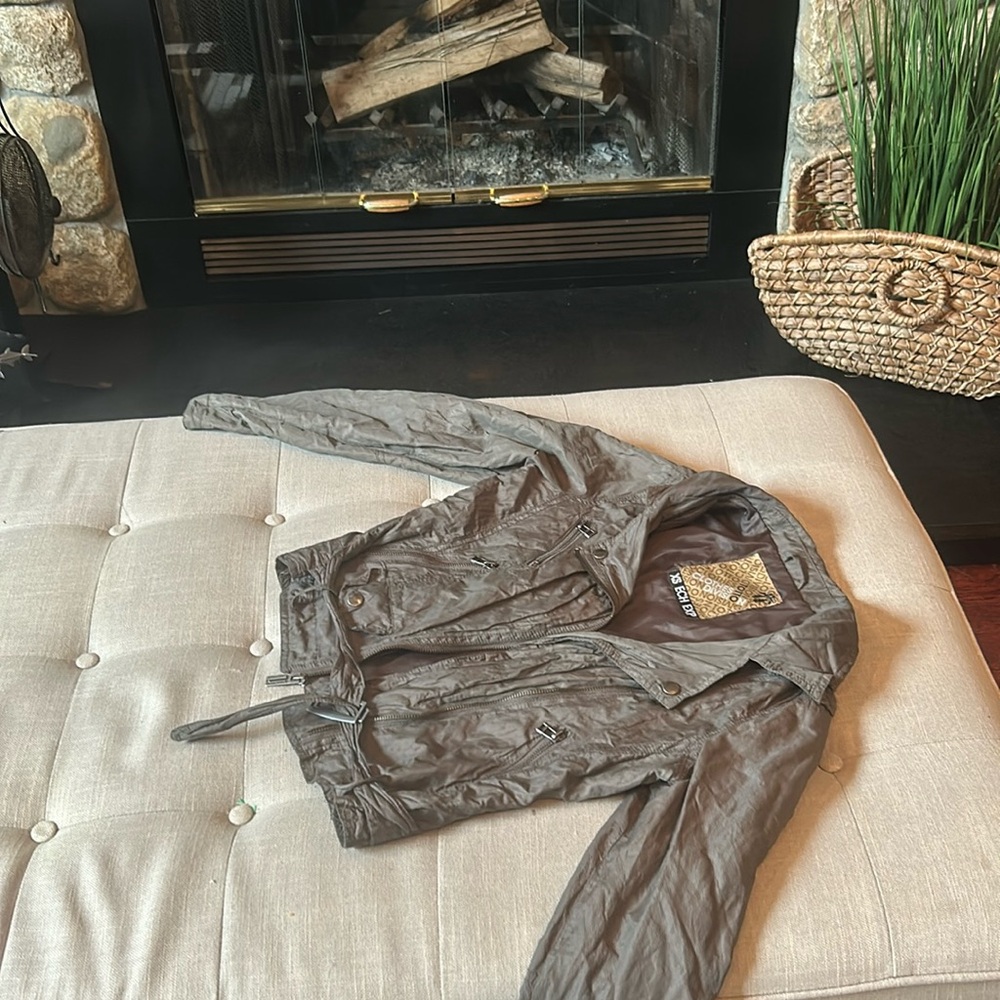 Totto Vintage Olive Green Bomber Motorcycle Jacket‎ Size XS